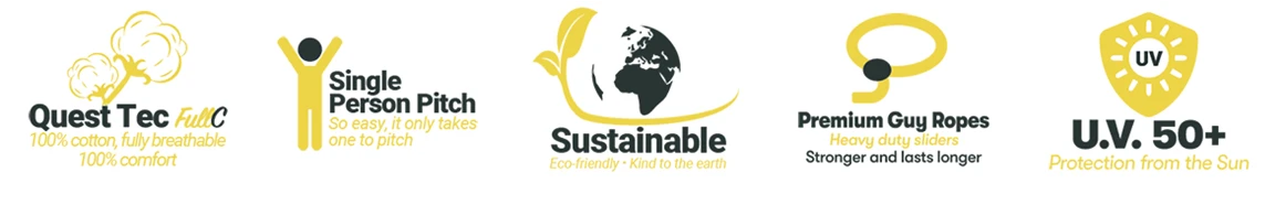 Quest Signature Windblocker Wooden Poled 100% Cotton 500 X 150cm Windbreak A5022